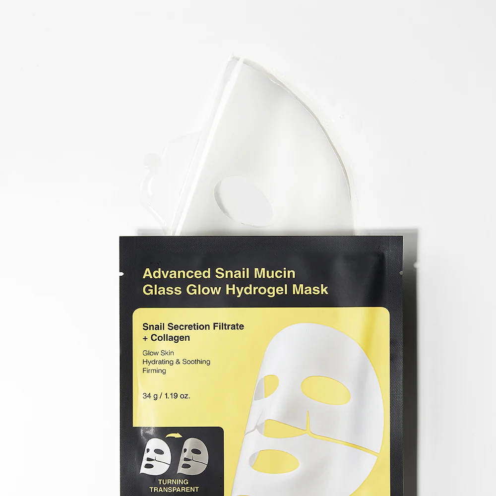 Advanced Snail Mucin Glass Glow Hydrogel Mask - 3er Pack - Image 4